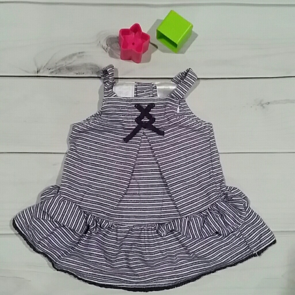 🐨Koala Baby Boutique Purp/Whit/Silver Dress,0-3m