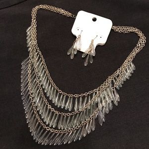 Statement necklace with matching earrings