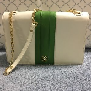 Tory Burch green Robinson green shoulder bag