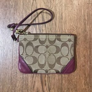 Coach signature wristlet