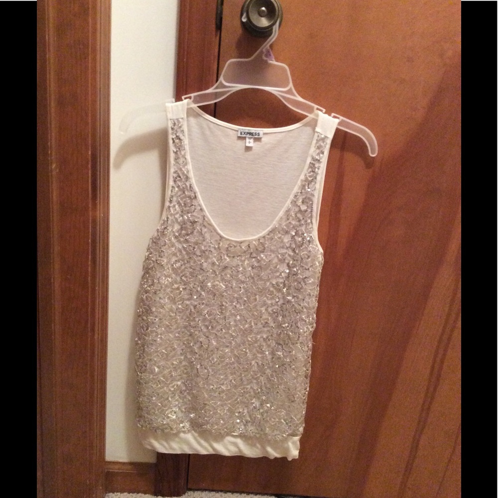 Cute Express Sequin Tank Top! Only Worn Once!