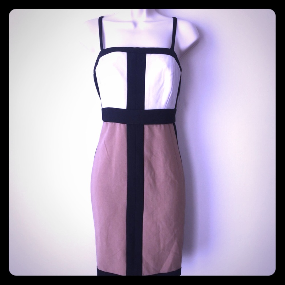 Classy Colorblock Strapless Dress in EUC!