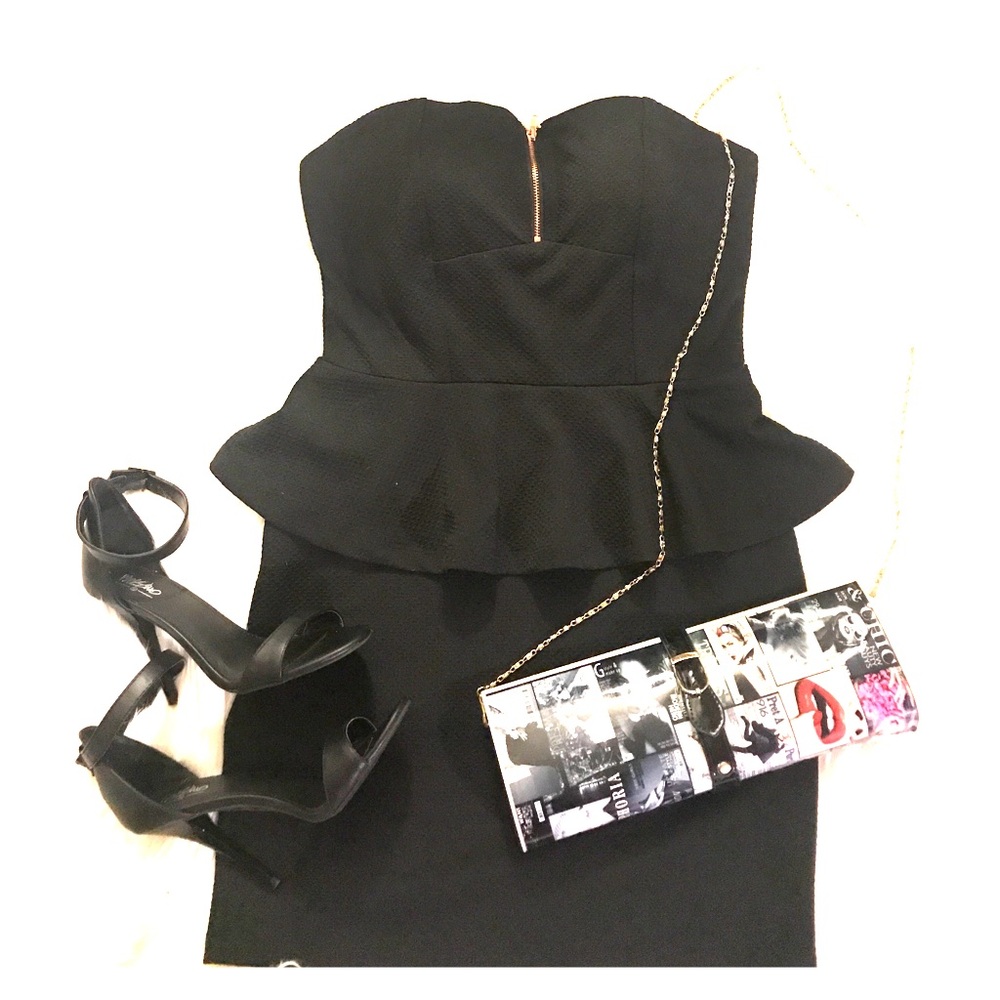 Charlotte Russe black peplum mini dress