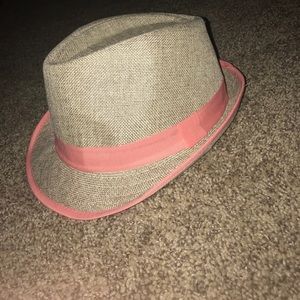 Beige & Light Coral Fedora