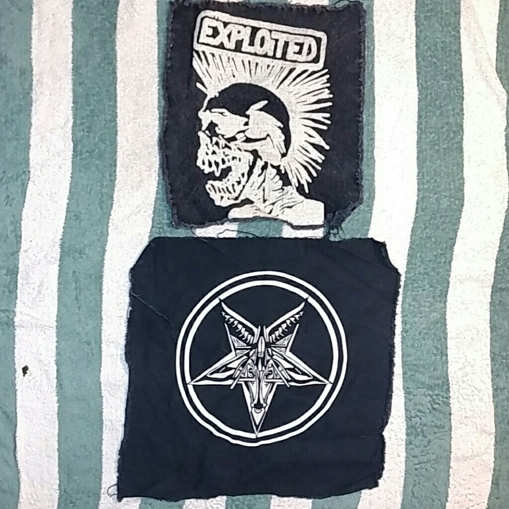 Exploited and pentagram back patches