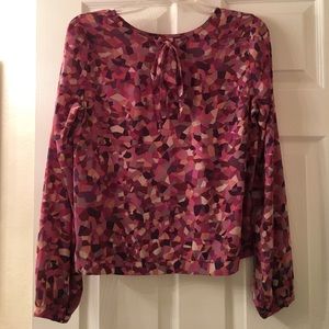 CAbi Purple Geometric Blouse.