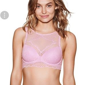 Pink Victoria's secret bush up lace bralette high