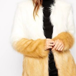 Urbancode faux fur jacket in ombré effect
