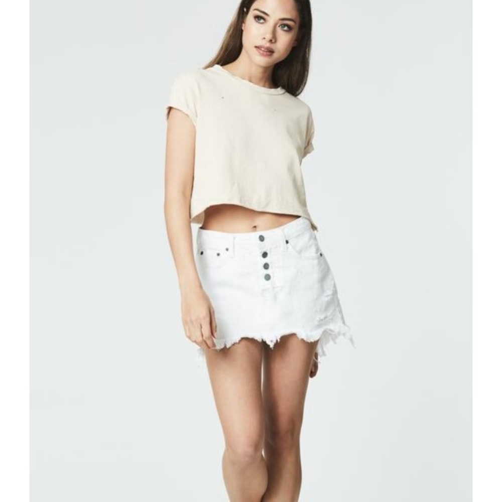 LF Carmar Narmada Helena white denim skirt