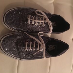 Silver sparkle vans size 9.5