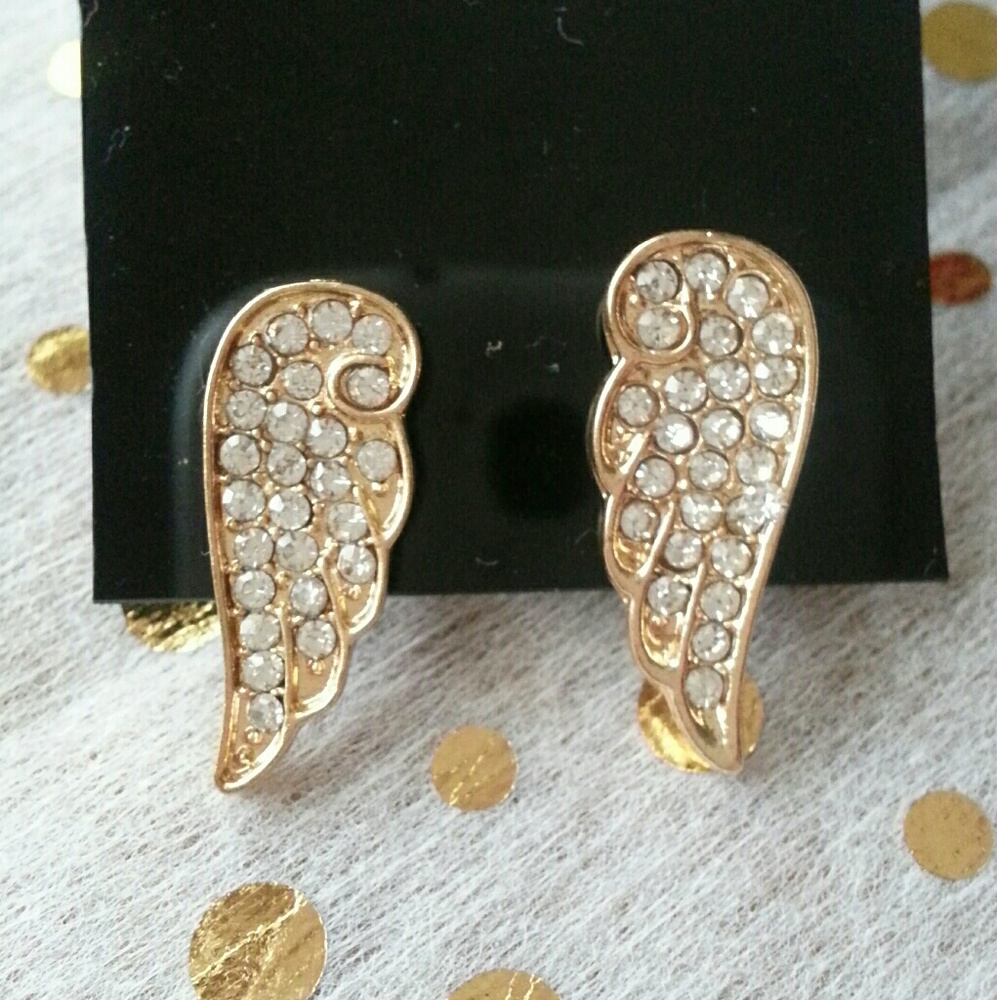 Gold toned Angel Wing Earrings
