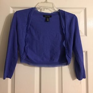 White House Black Market Purple Cropped Sweater