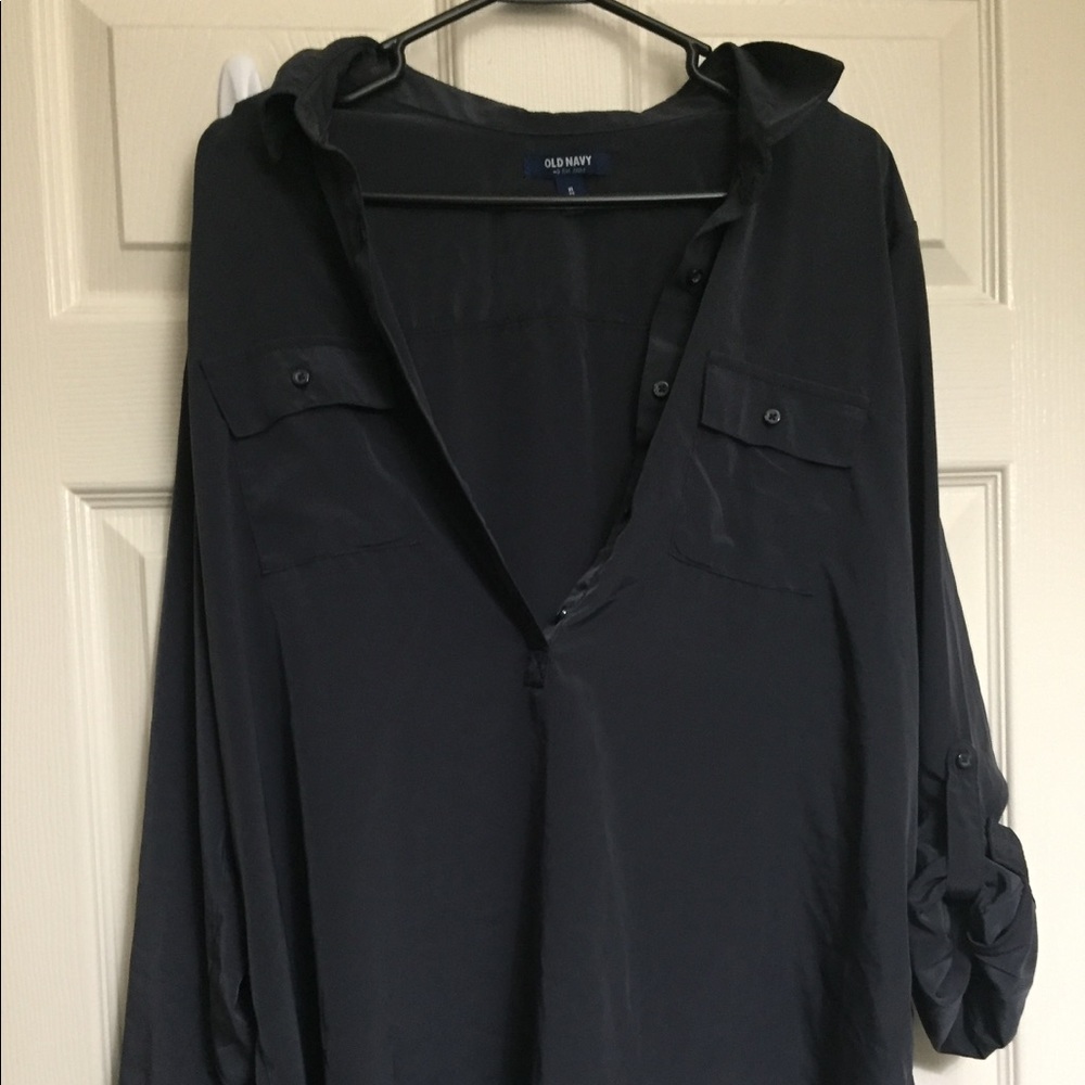 Dark Gray Silky Blouse