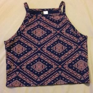 H&M navy and pink crop