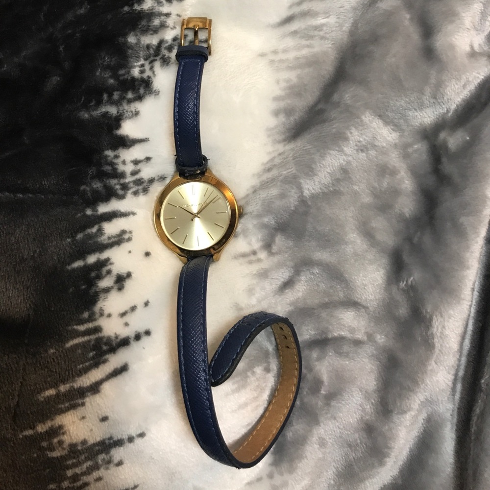 Michael Kors blue Slim Runway Watch