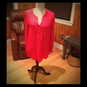 Red lucky brand popover tunic