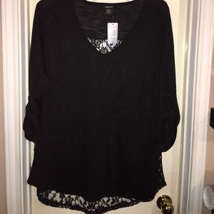 torrid back lace hi-lo blouse size 4