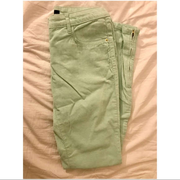 H&M mint colored corduroy skinny pants sz 2 - Picture 2 of 6