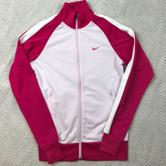 Nike - Woman's Pink/White Jacket Zip Front (M) - Picture 1 of 6