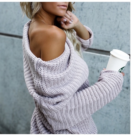 ❗️CLEARANCE❗️Off Shoulder Tunic Sweater S M L - Picture 3 of 4