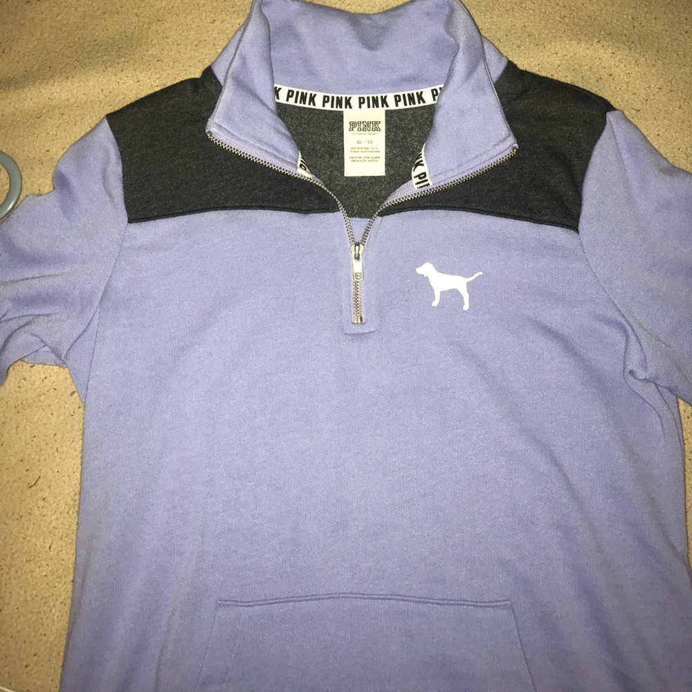 PINK half zip hoodie (periwinkle)