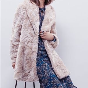Free People Swingy Faux Fur Coat