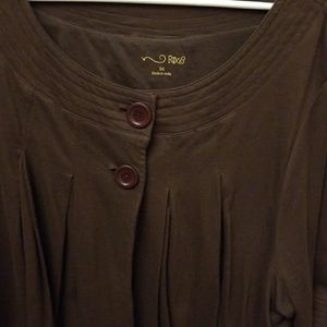 Jacketshort sleeves cotton chocolate brown bubble