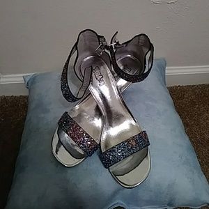Glitter Strap toe heels
