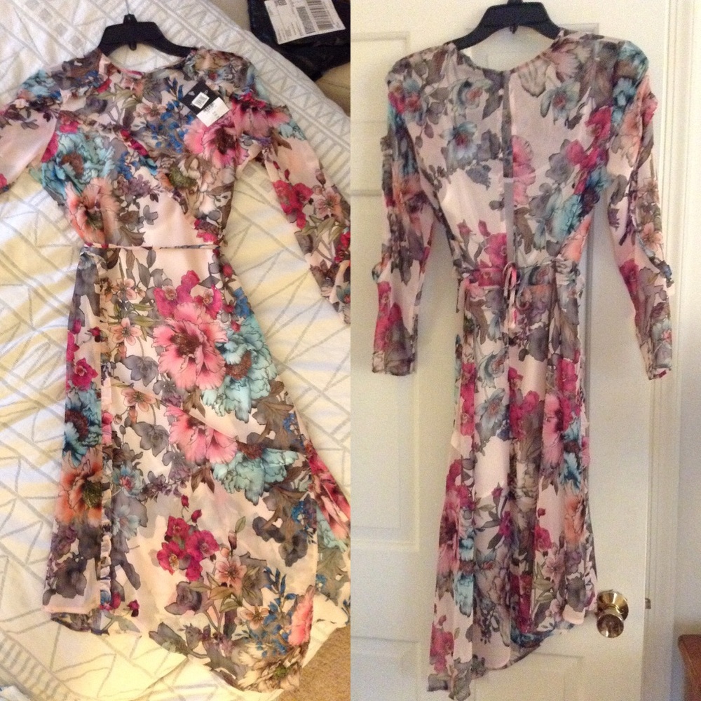 Topshop Chiffon Asymmetrical Dress