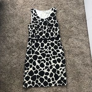 Loft black and white sheath dress