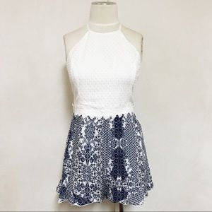 Halter Neckline Boho Hippy contrast Romper