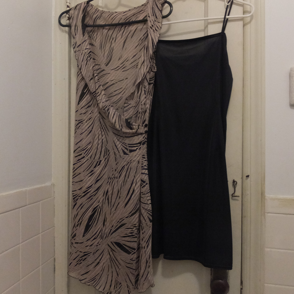 VIVA YOU Blush Pink & Black Layered Dress w/ Sash