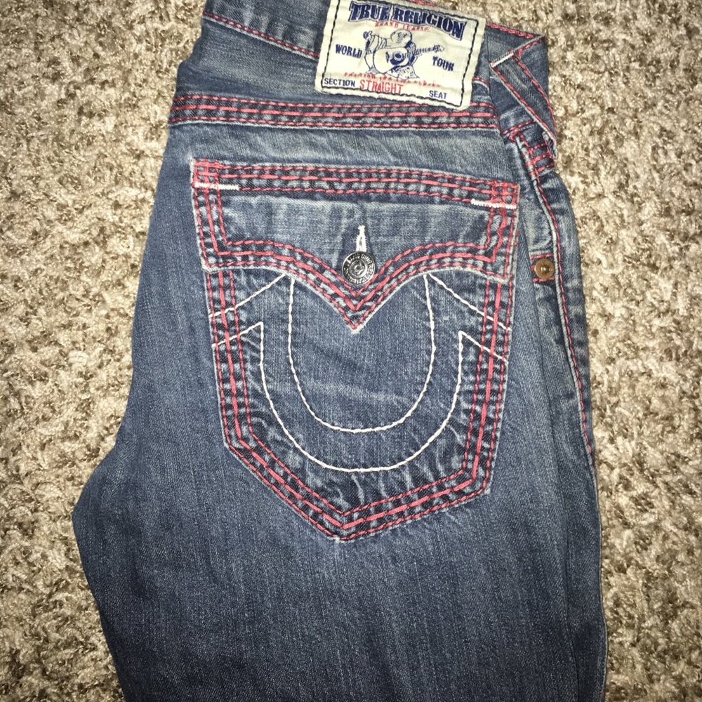 Men's true religion jeans size 32 red stitching