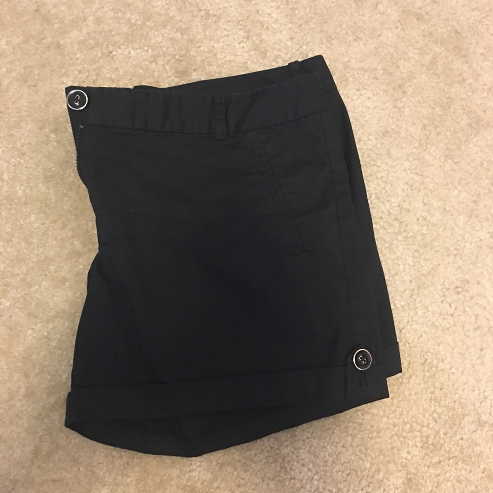 Black cuffed shorts
