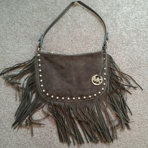 Michael Kors suede shoulder strap bag
