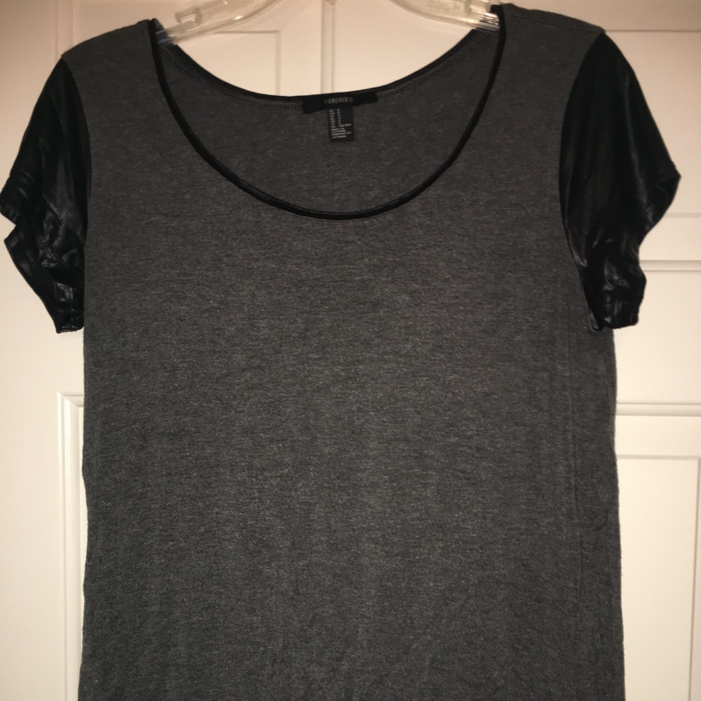 Grey and black top