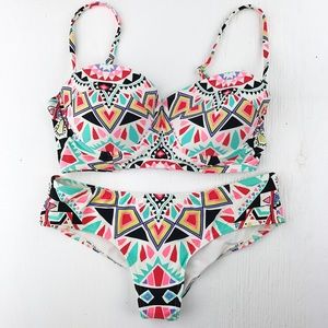 Billabong cheeky tribal swimsuit medium