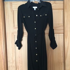 Black button up shirt dress