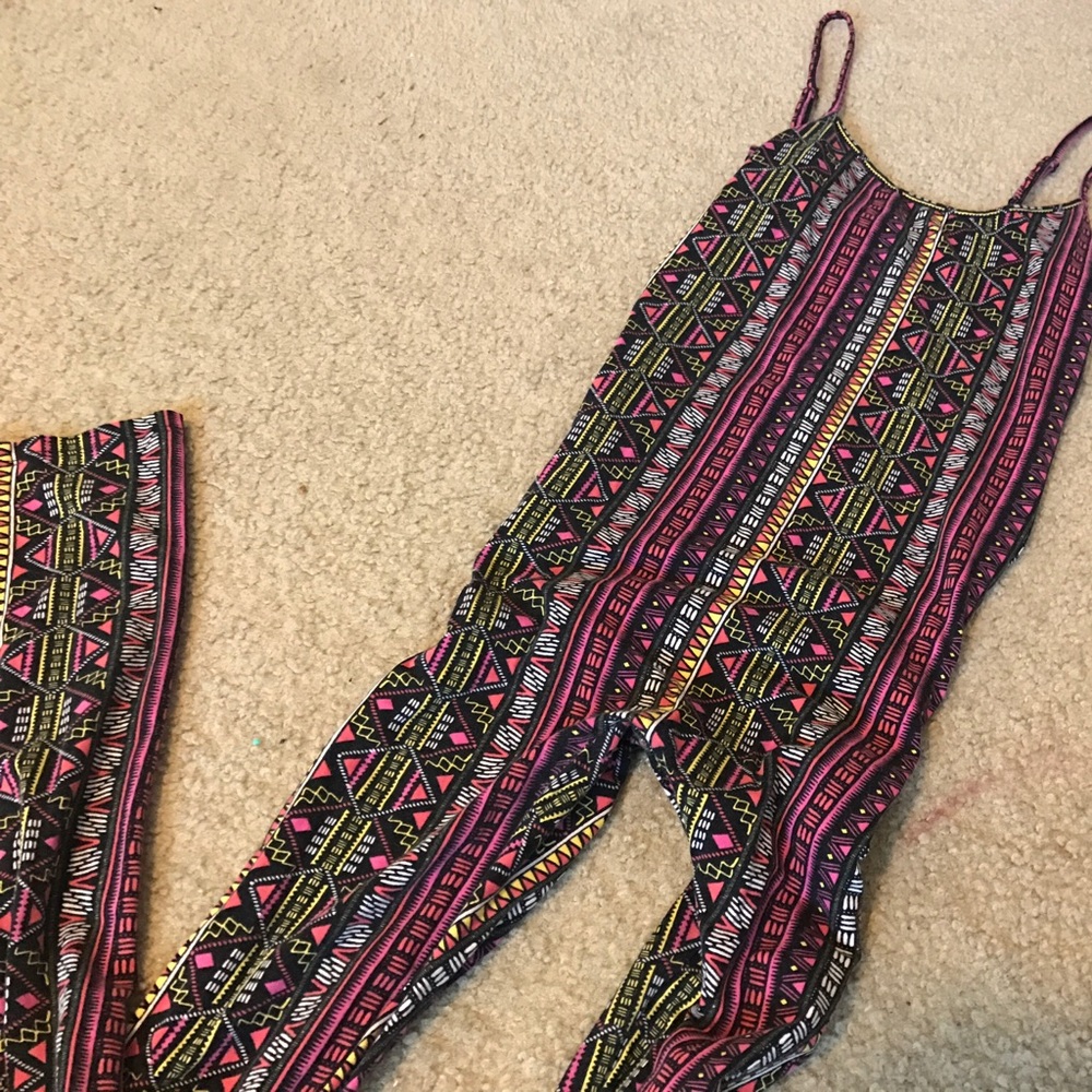 Stretchy tribal pattern yoga jumpsuit