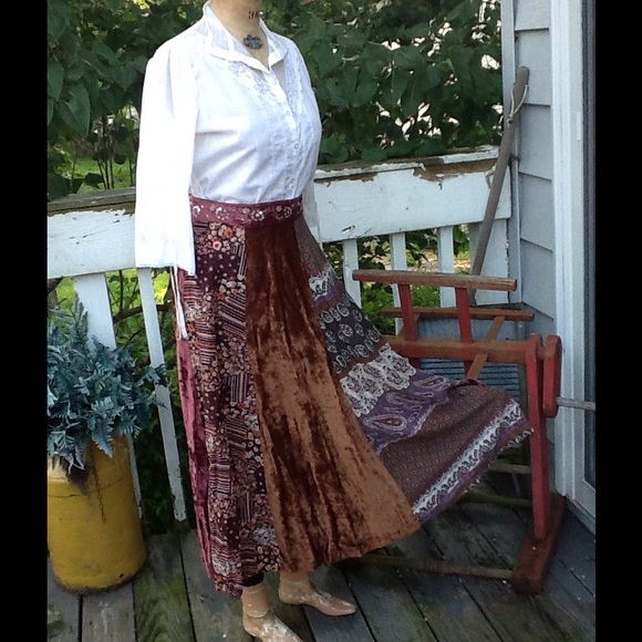 Vtg Hippie Mixed Media Full Skirt...Gorgeous! - Picture 4 of 6