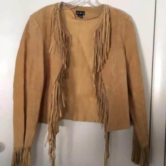 Womans Medium genuine leather fringe jacket early 2000’s - Picture 2 of 6