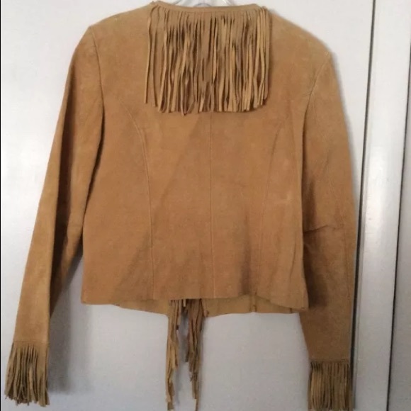 Womans Medium genuine leather fringe jacket early 2000’s - Picture 3 of 6