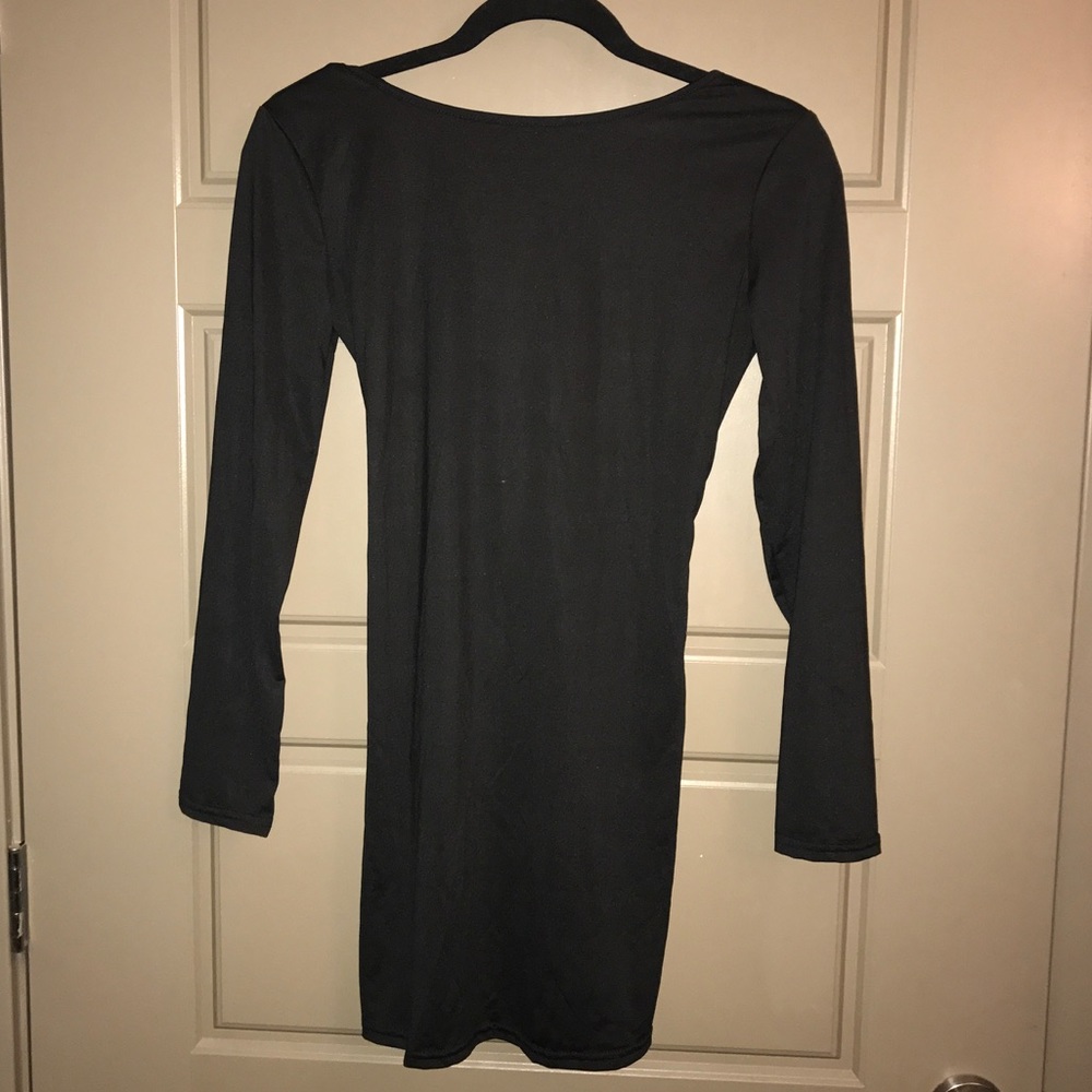Black Bodycon Dress with crisscross back