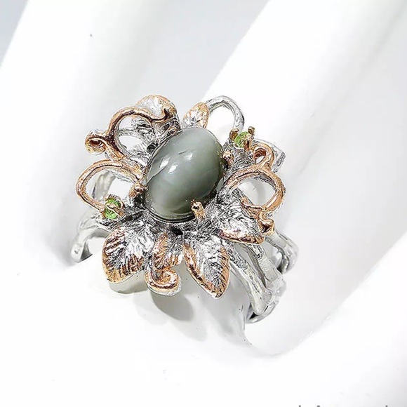 💝Rare Cat's Eye Scapolite Rose Gold Ring - Picture 3 of 5