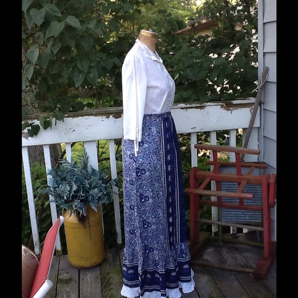 Vtg Hippie INDIA Festival Boho Maxi Skirt - Picture 3 of 4