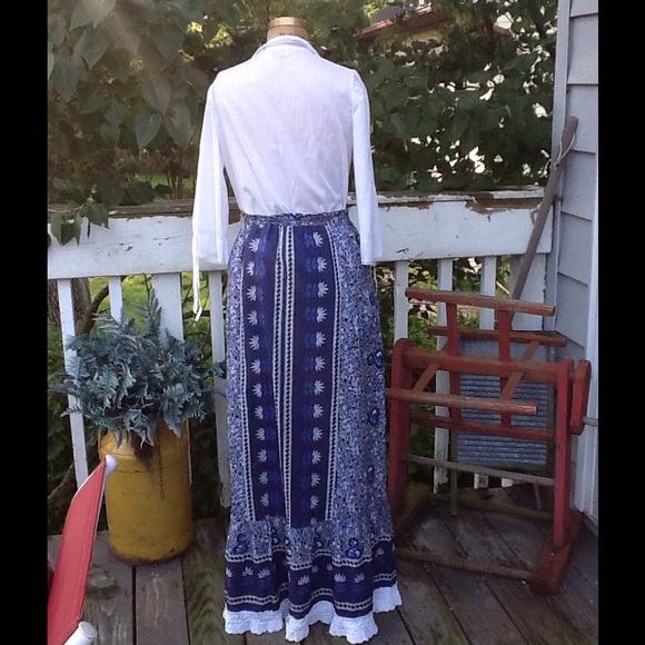 Vtg Hippie INDIA Festival Boho Maxi Skirt - Picture 4 of 4