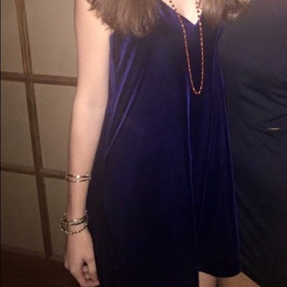 Navy velvet dress