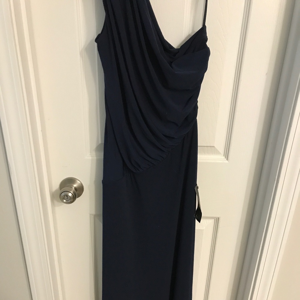 Ann Taylor Navy One-Shoulder Formal Gown NWT