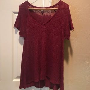 Burgundy top