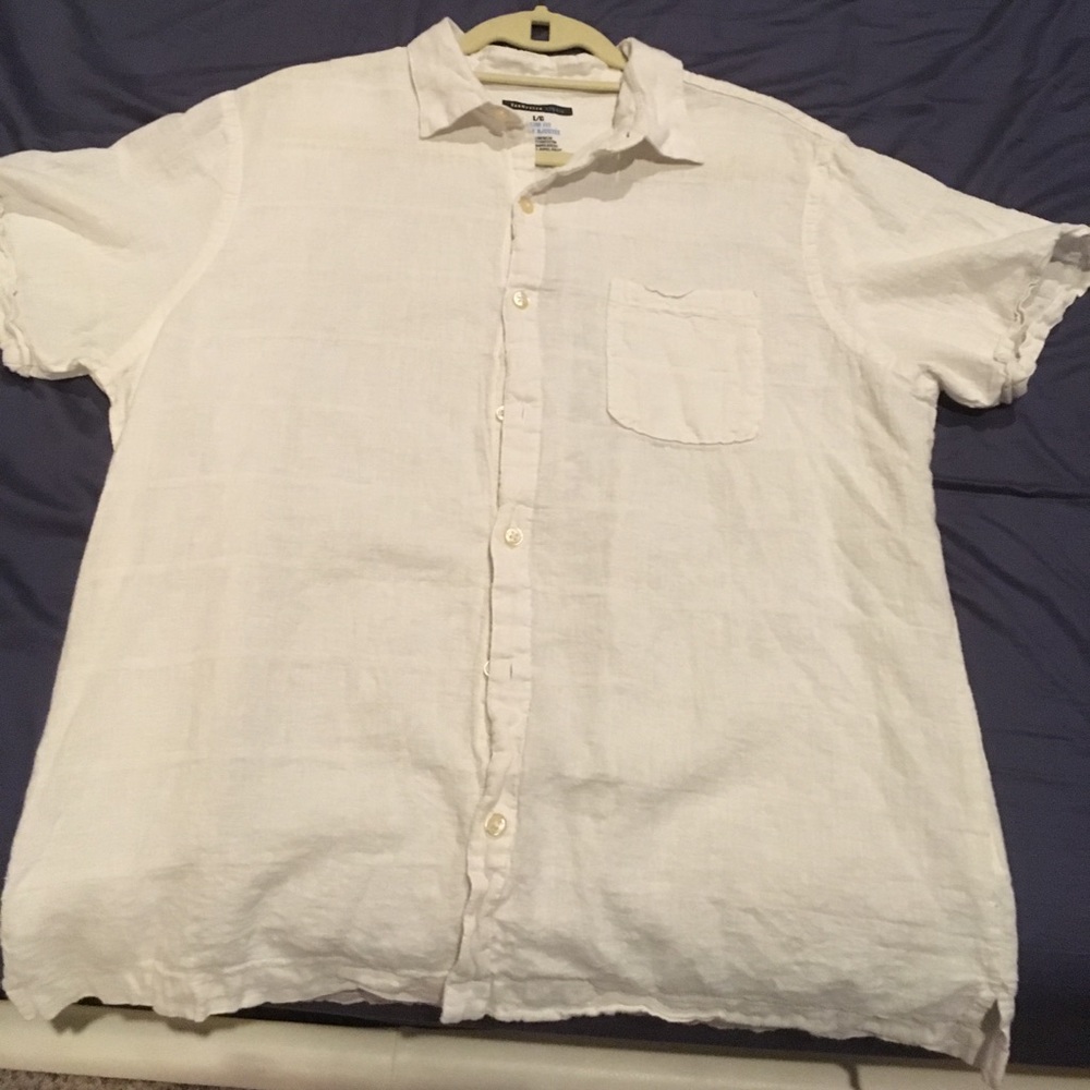 Large Van Heusen 55% linen short sleeve